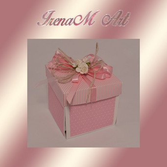 Ръчно изработени изделия от хартия Кутии с пожелания Ръчно изработена кутия за подарък-изненада Розова